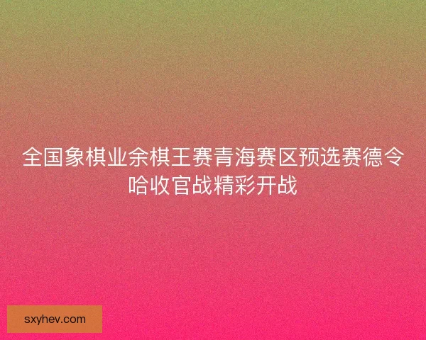 全国象棋业余棋王赛青海赛区预选赛德令哈收官战精彩开战