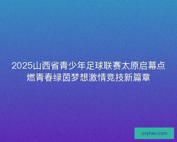 2025山西省青少年足球联赛太原启幕点燃青春绿茵梦想激情竞技新篇章