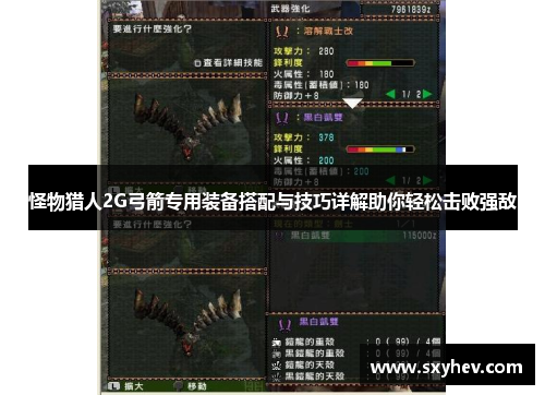怪物猎人2G弓箭专用装备搭配与技巧详解助你轻松击败强敌
